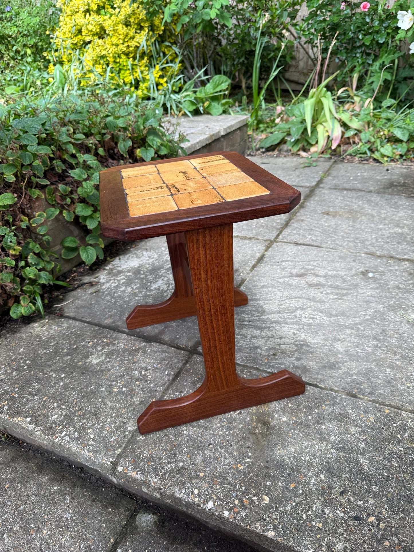 Authentic Small Retro vintage G Plan occasional table with perfect tiled top, vintage side table, lamp table - small size