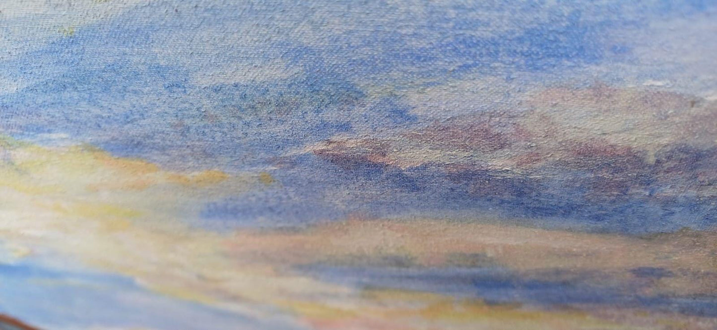 Original Acrylic Painting on Canvas of Joyful Child Running in Nature | Whimsical Icarus-Inspired Art | Impressionist Painting 81 x 59cm