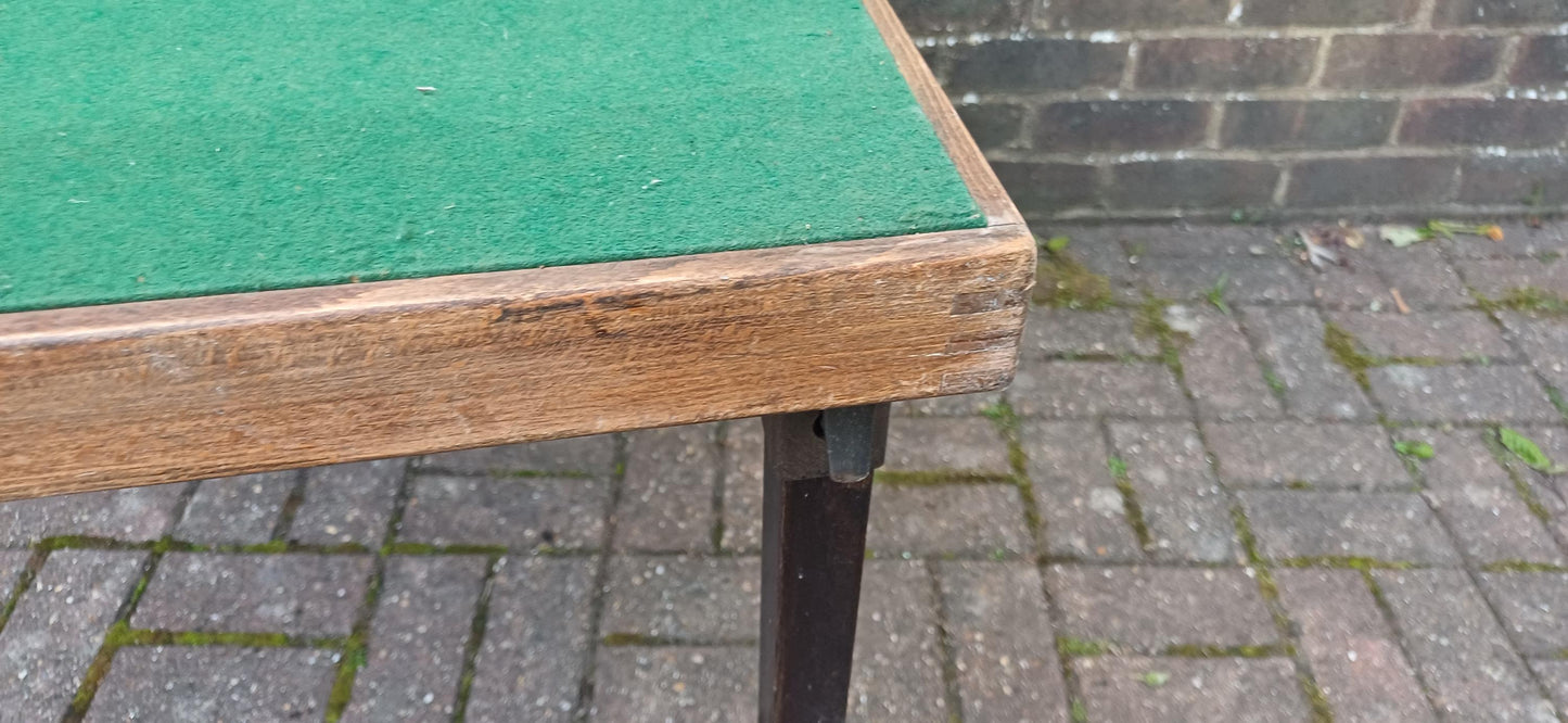 Vono Vintage Folding Card Table with Green Felt Top – 1950s Utility Design Incredibly Practical Spare Table FREE DELIVERY