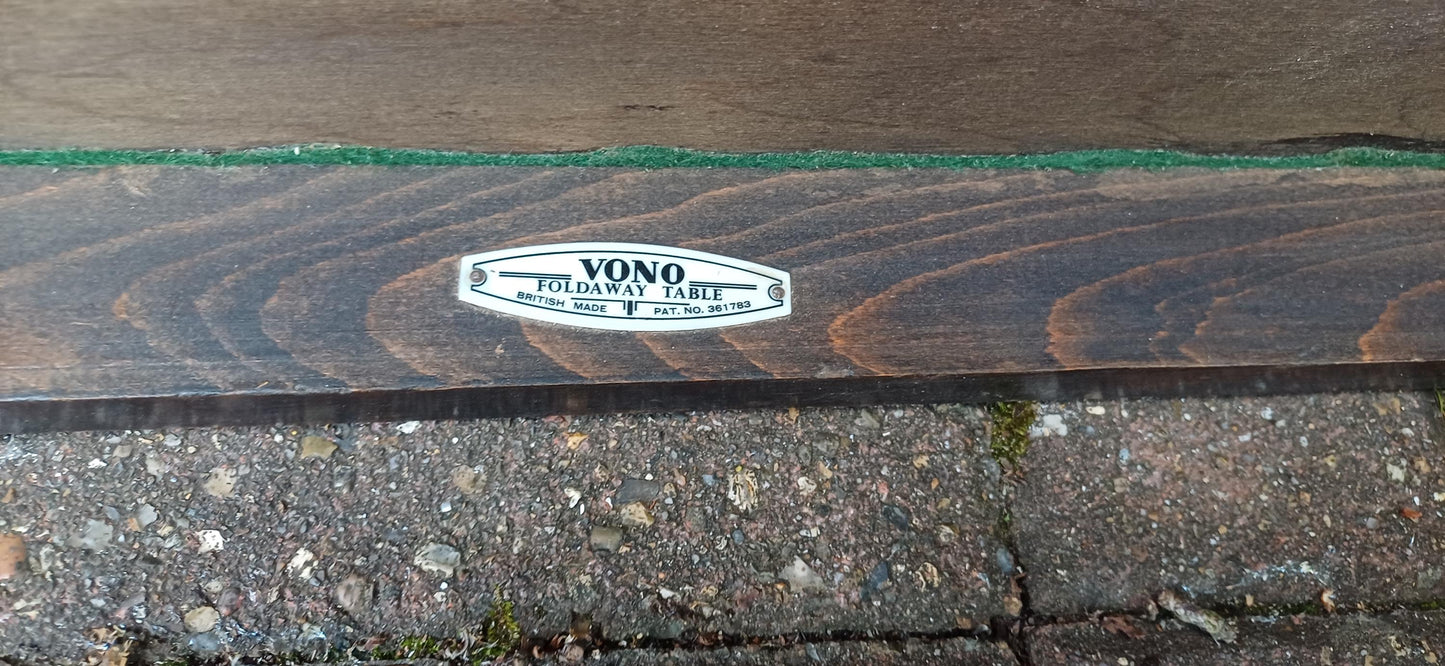 Vono Vintage Folding Card Table with Green Felt Top – 1950s Utility Design Incredibly Practical Spare Table FREE DELIVERY
