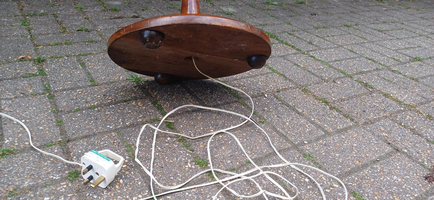 Vintage Mahogany Turned Column Floor Standard Lamp Working Order Traditional Style VGC FREE HAND Delivery