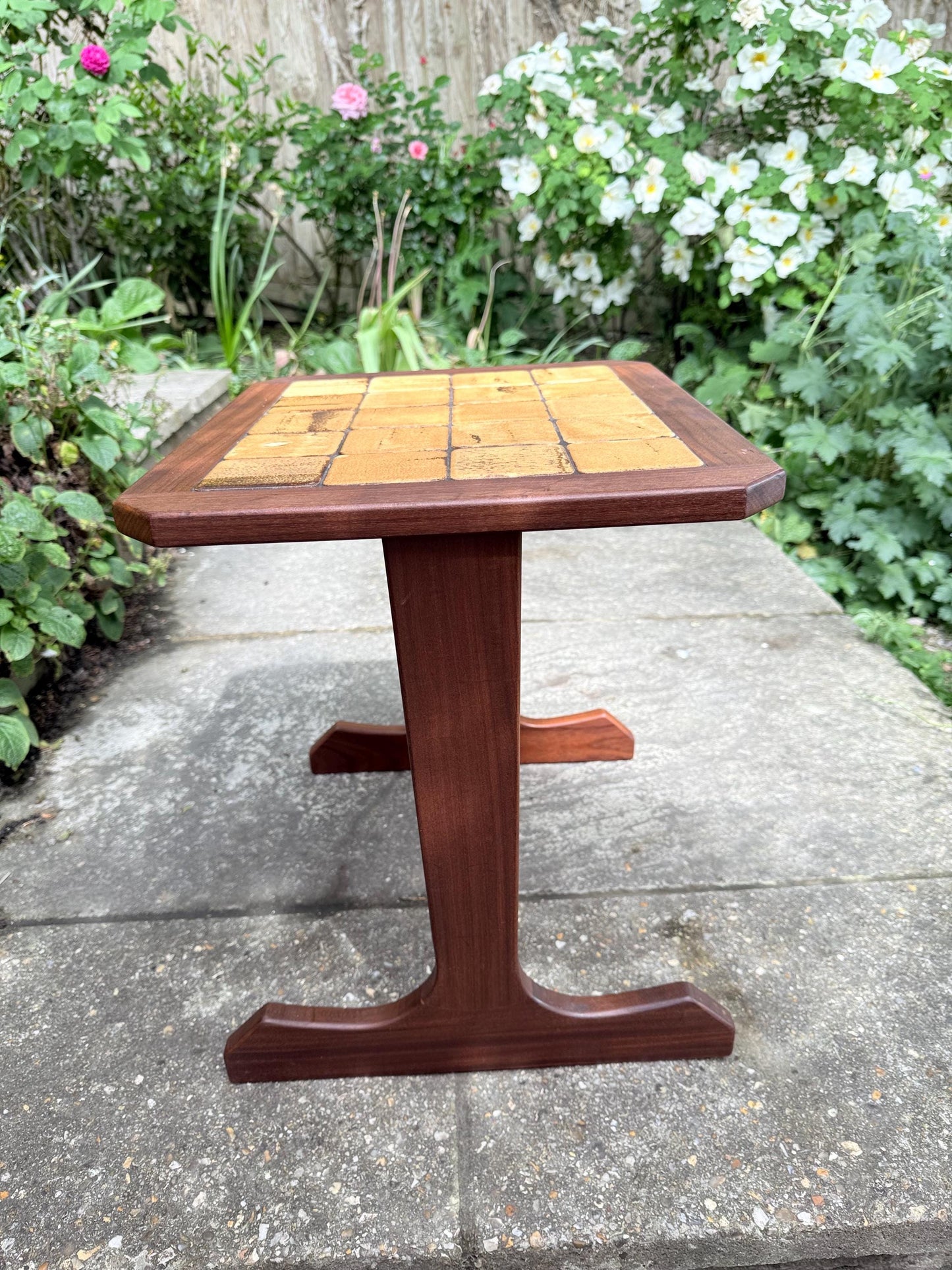 Mid Century Retro vintage G Plan occasional table with perfect tiled top, vintage side table, lamp table - medium small size