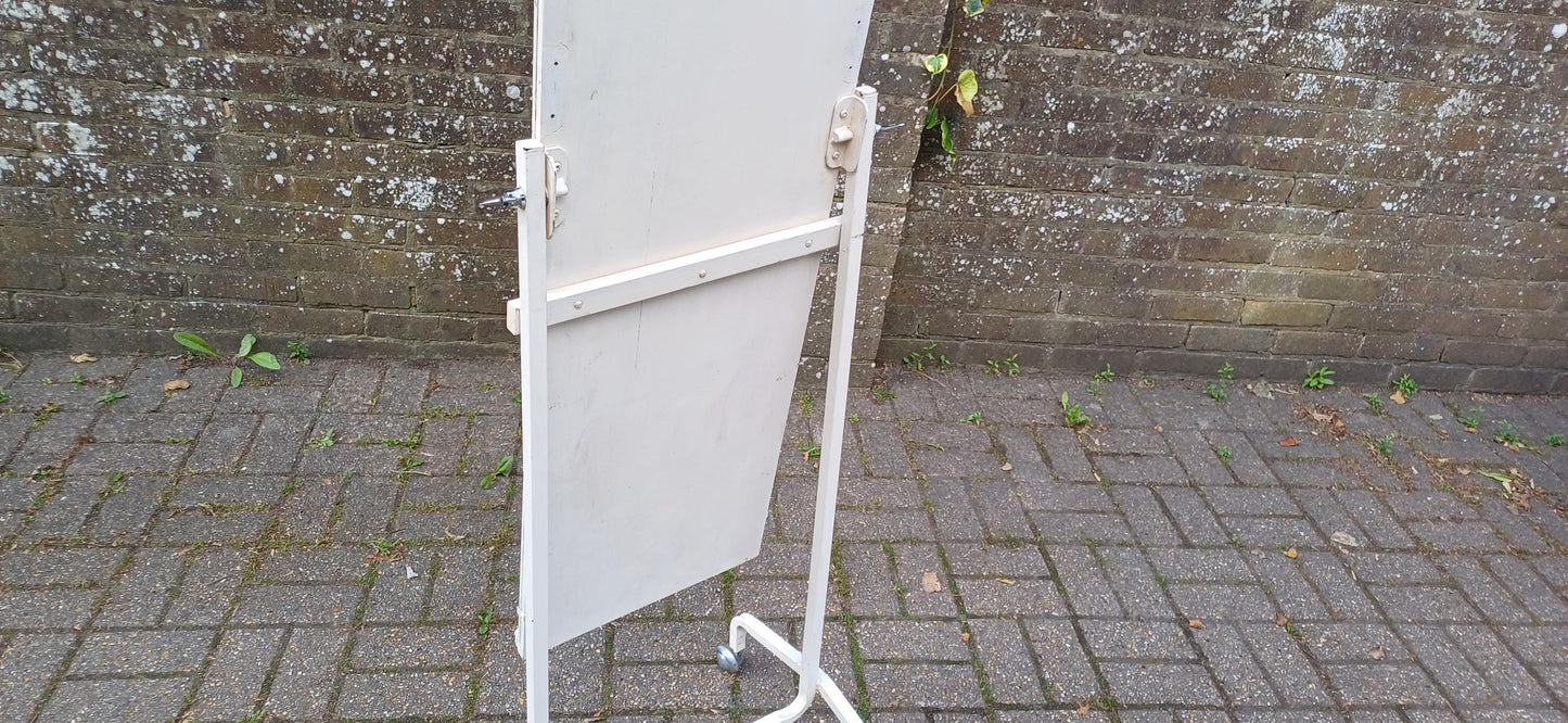Vintage Industrial Free Standing Dressing Mirror on Castors Adjustable Retro Shop Display Metal Frame Rolling Mirror FREE HAND Delvery