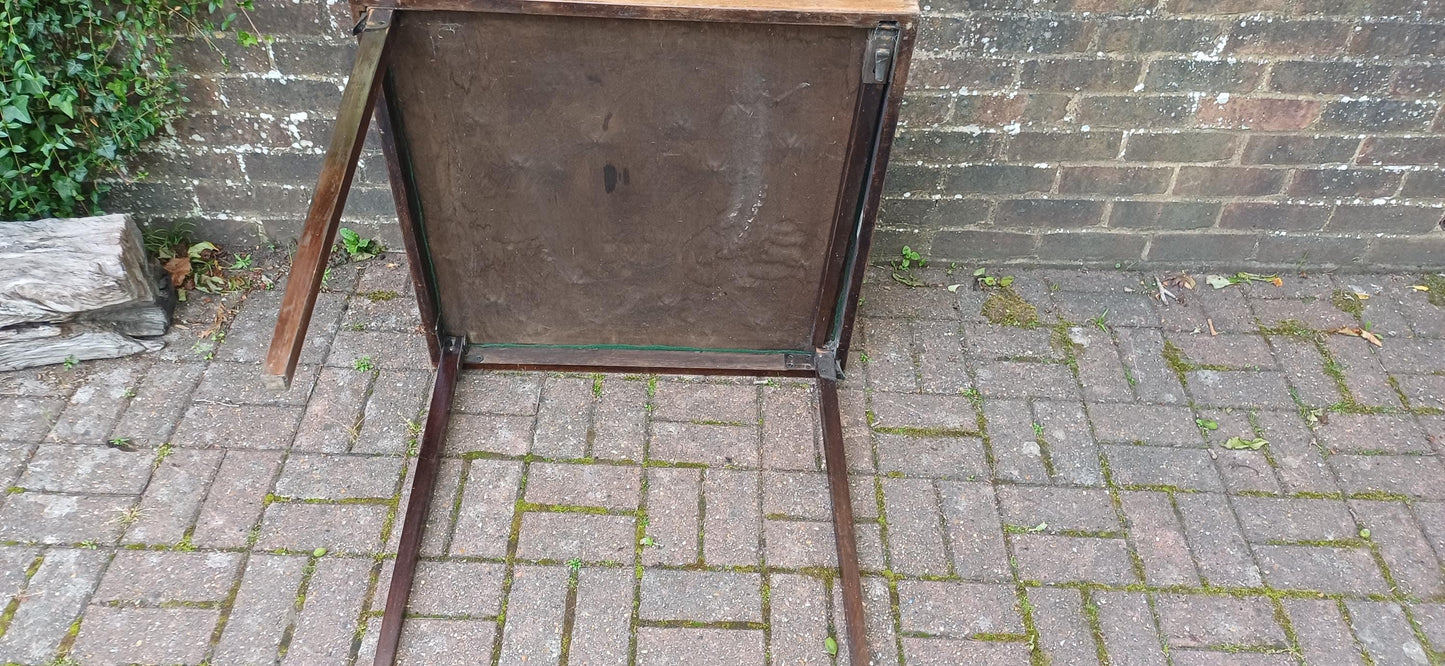 Vono Vintage Folding Card Table with Green Felt Top – 1950s Utility Design Incredibly Practical Spare Table FREE DELIVERY