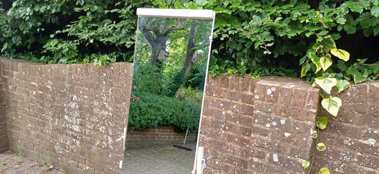Vintage Industrial Free Standing Dressing Mirror on Castors Adjustable Retro Shop Display Metal Frame Rolling Mirror FREE HAND Delvery