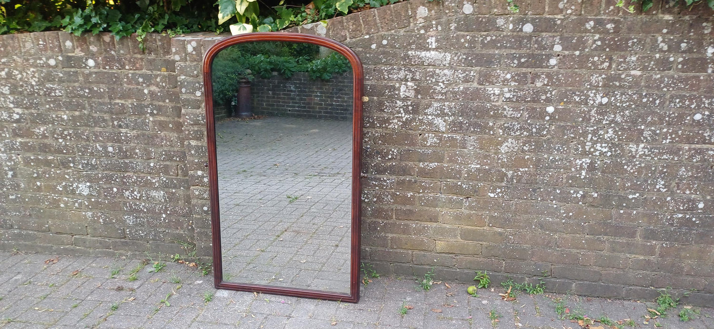 Huge Antique Mahogany Wall Mirror Vintage Overmantel Arched Mirror Original Glass Hallway Living Room Bedroom Bathroom FREE HAND Delivery