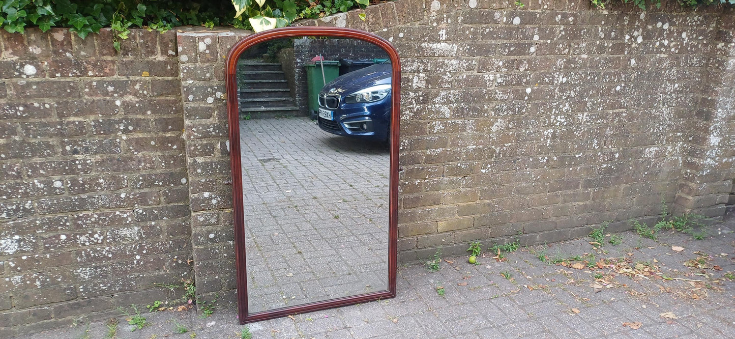 Huge Antique Mahogany Wall Mirror Vintage Overmantel Arched Mirror Original Glass Hallway Living Room Bedroom Bathroom FREE HAND Delivery