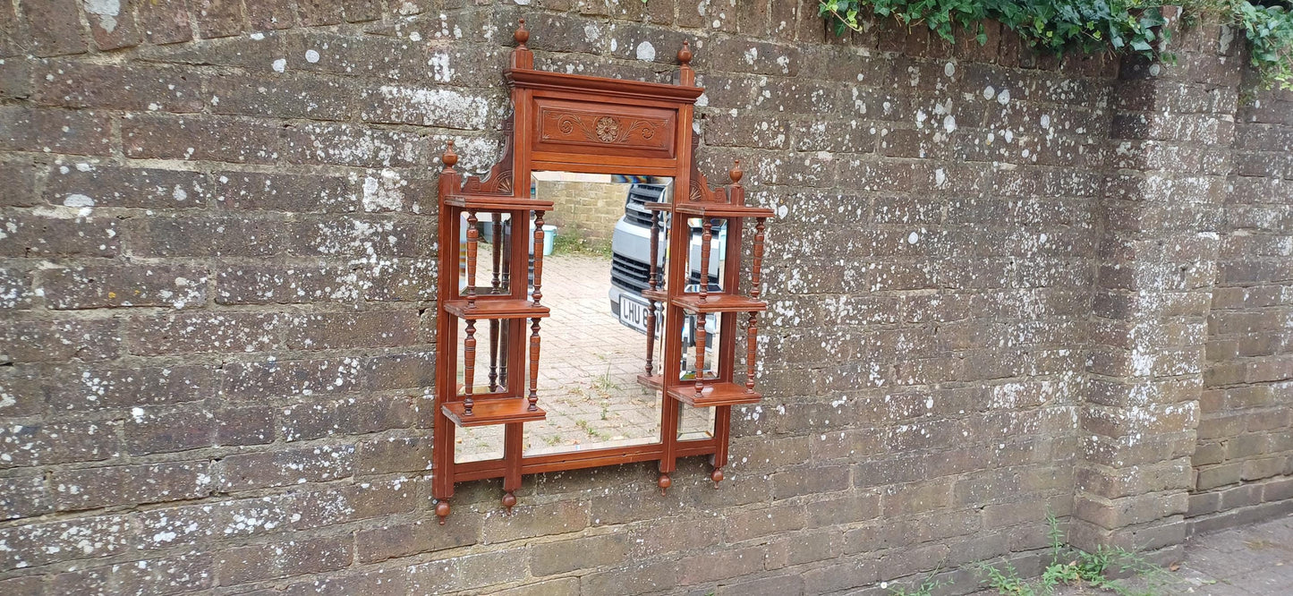 Antique Victorian Mahogany Wall Mirror 7 Mirrors Ornate Carved Pediment Vintage Display Hallway Mirror 19th Century Decor FREE HAND Delivery