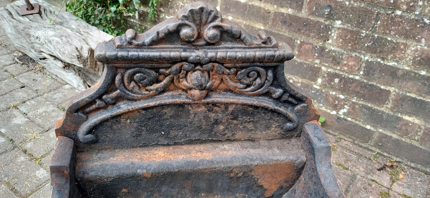 Antique Cast Iron Fire Grate Victorian Fireplace Basket Coal Decorative Ornate Scrollwork Lions Paw Feet Salvage Rustic Hearth Decor