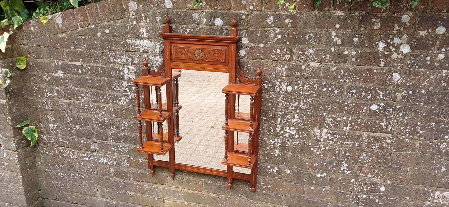 Antique Victorian Mahogany Wall Mirror 7 Mirrors Ornate Carved Pediment Vintage Display Hallway Mirror 19th Century Decor FREE HAND Delivery