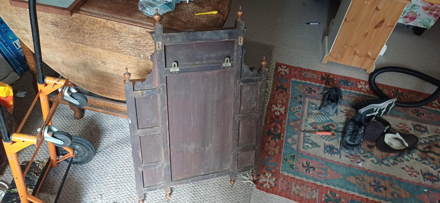 Antique Victorian Mahogany Wall Mirror 7 Mirrors Ornate Carved Pediment Vintage Display Hallway Mirror 19th Century Decor FREE HAND Delivery