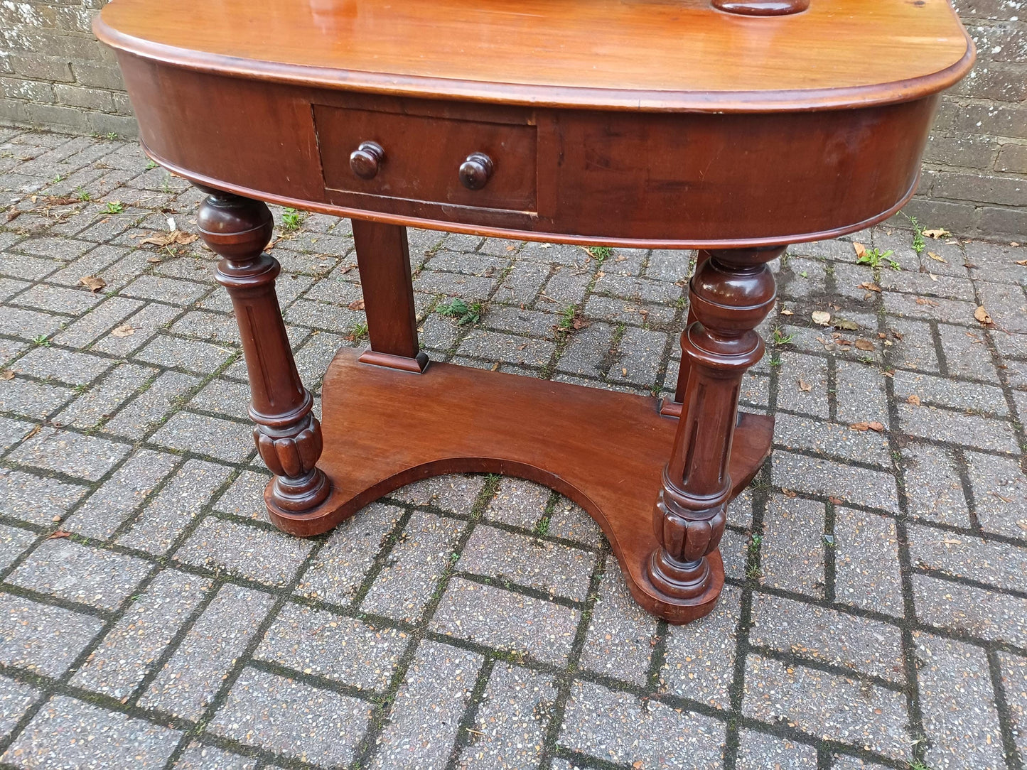 Antique Victorian Mahogany Duchess 19th Century Dressing Table with Drawer & Swivel Mirror Vintage Carved Turned Supports FREE HAND Delivery