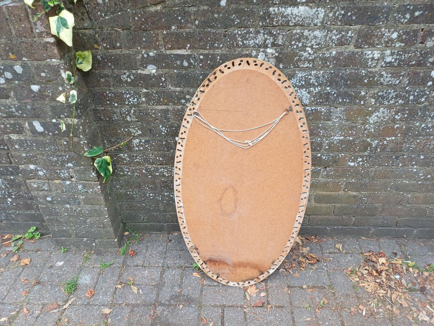 Massive Antique Oval Gilt Mirror Ornate Rococo Revival Wall Mirror Acanthus Leaf Frame Vintage French Style 103 x 57 cm FREE HAND Delivery