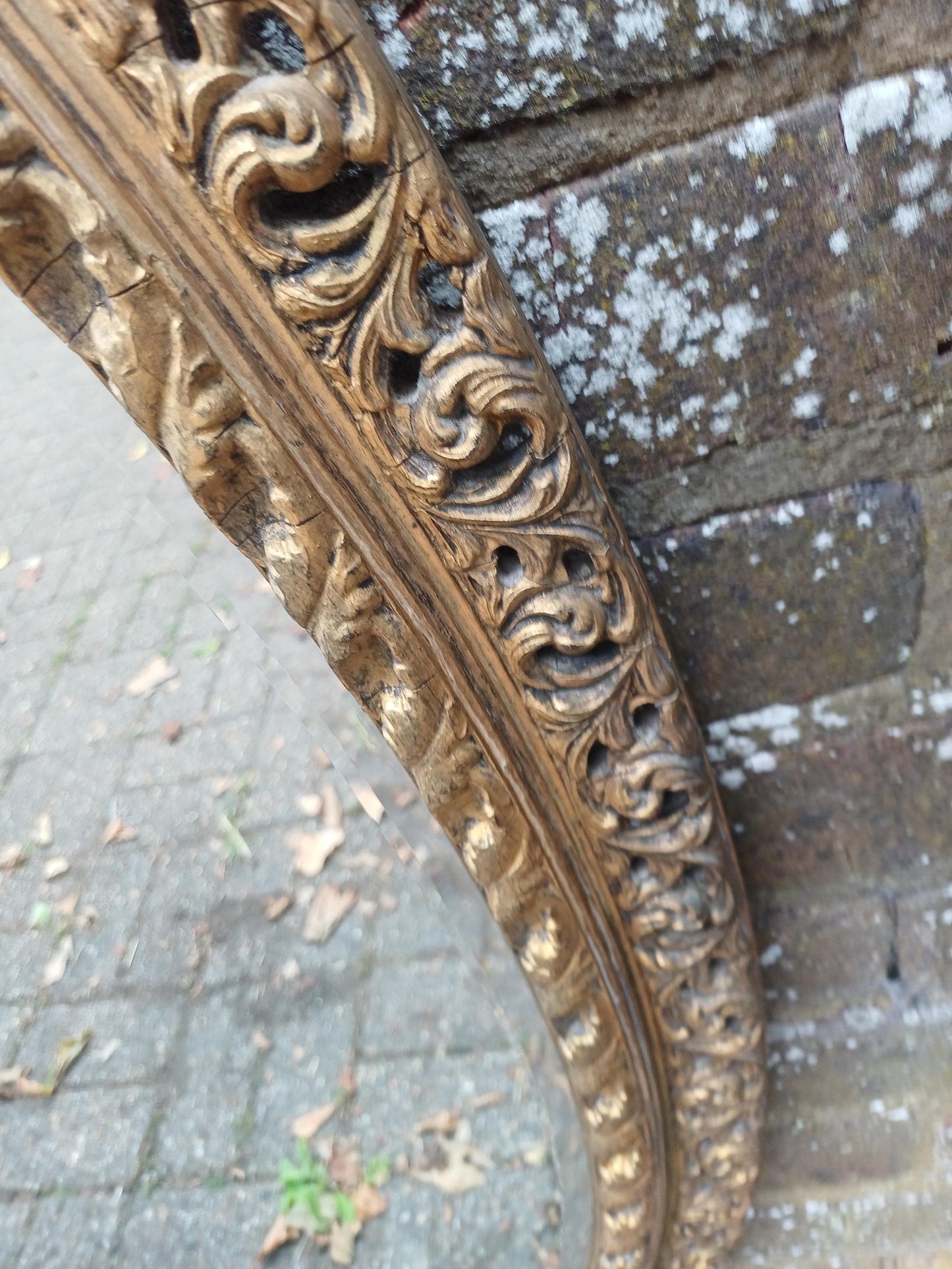 Massive Antique Oval Gilt Mirror Ornate Rococo Revival Wall Mirror Acanthus Leaf Frame Vintage French Style 103 x 57 cm FREE HAND Delivery