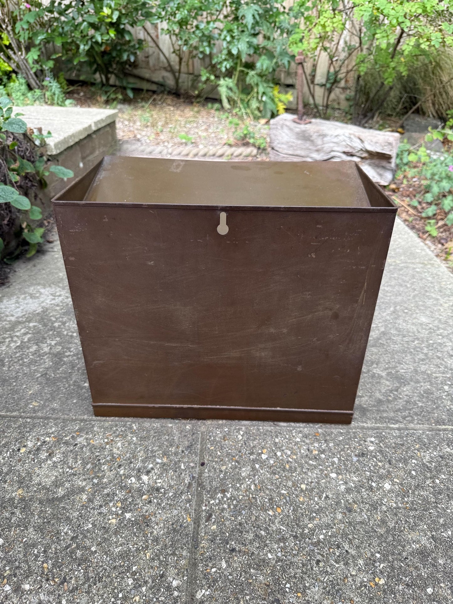 Vintage 1950s Industrial Metal Filing Tray, 4 Tier Desk Organiser, Retro Office Storage, Brown Steel Letter Sorter, Mid Century Decor