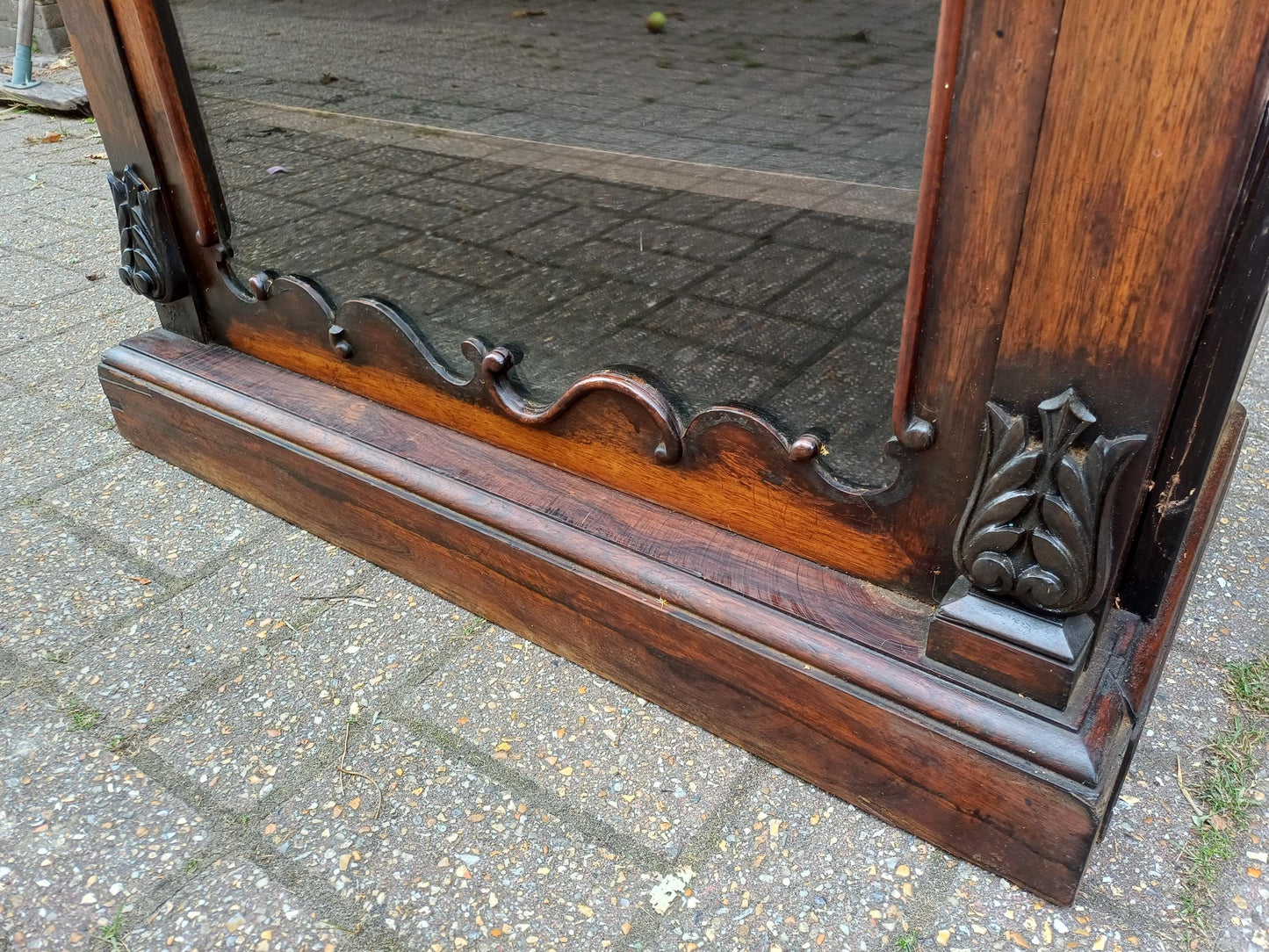 Antique Victorian Mahogany Display Cabinet Original Glass Door Ornately Carved Pillars & Scrollwork Late 19th Century FREE HAND Delivery