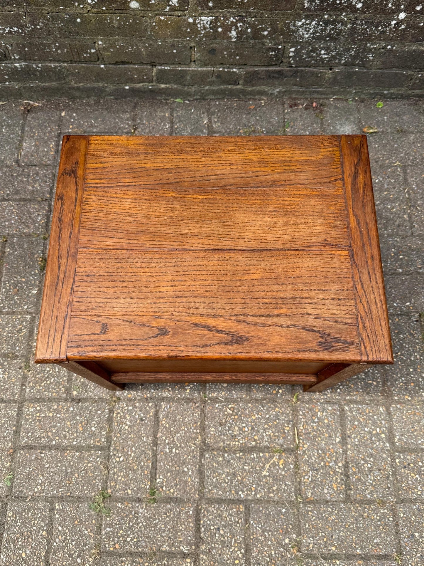 Vintage 1940s Oak Wooden Storage Box – Signed & Dated 1947 - early mid century design, lovely simple lines, toy box, vintage storage box