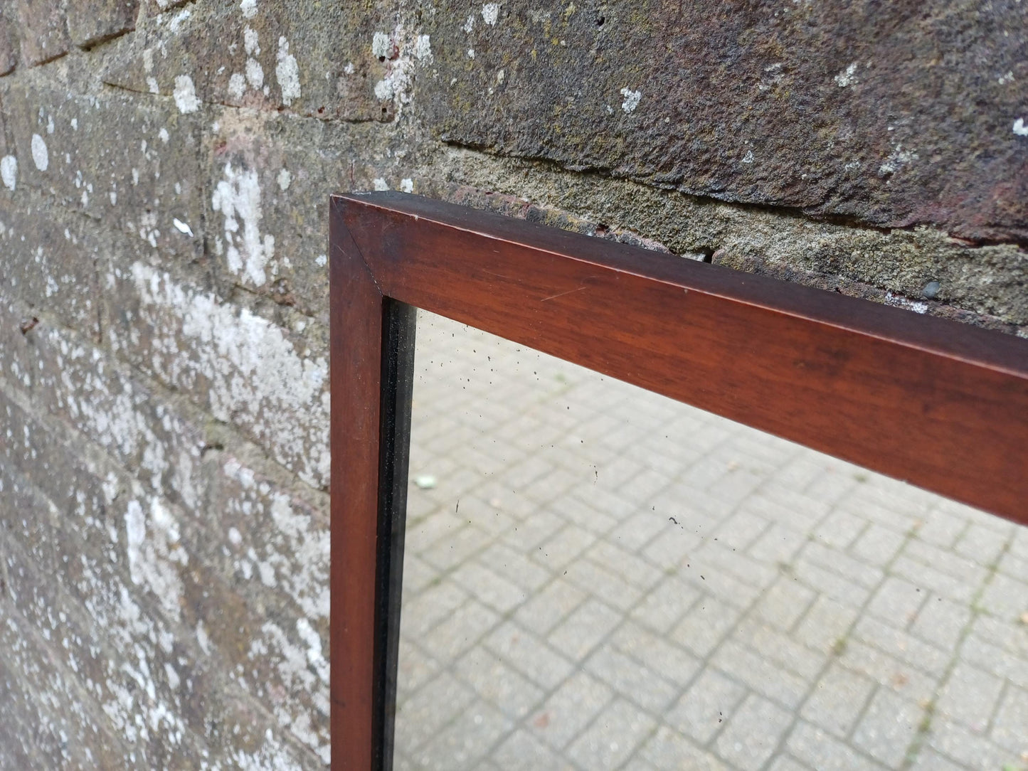 Vintage Antique Mahogany Rectangular Wall Mirror Ideal Bathroom, Hallway etc, Good Condition Glass