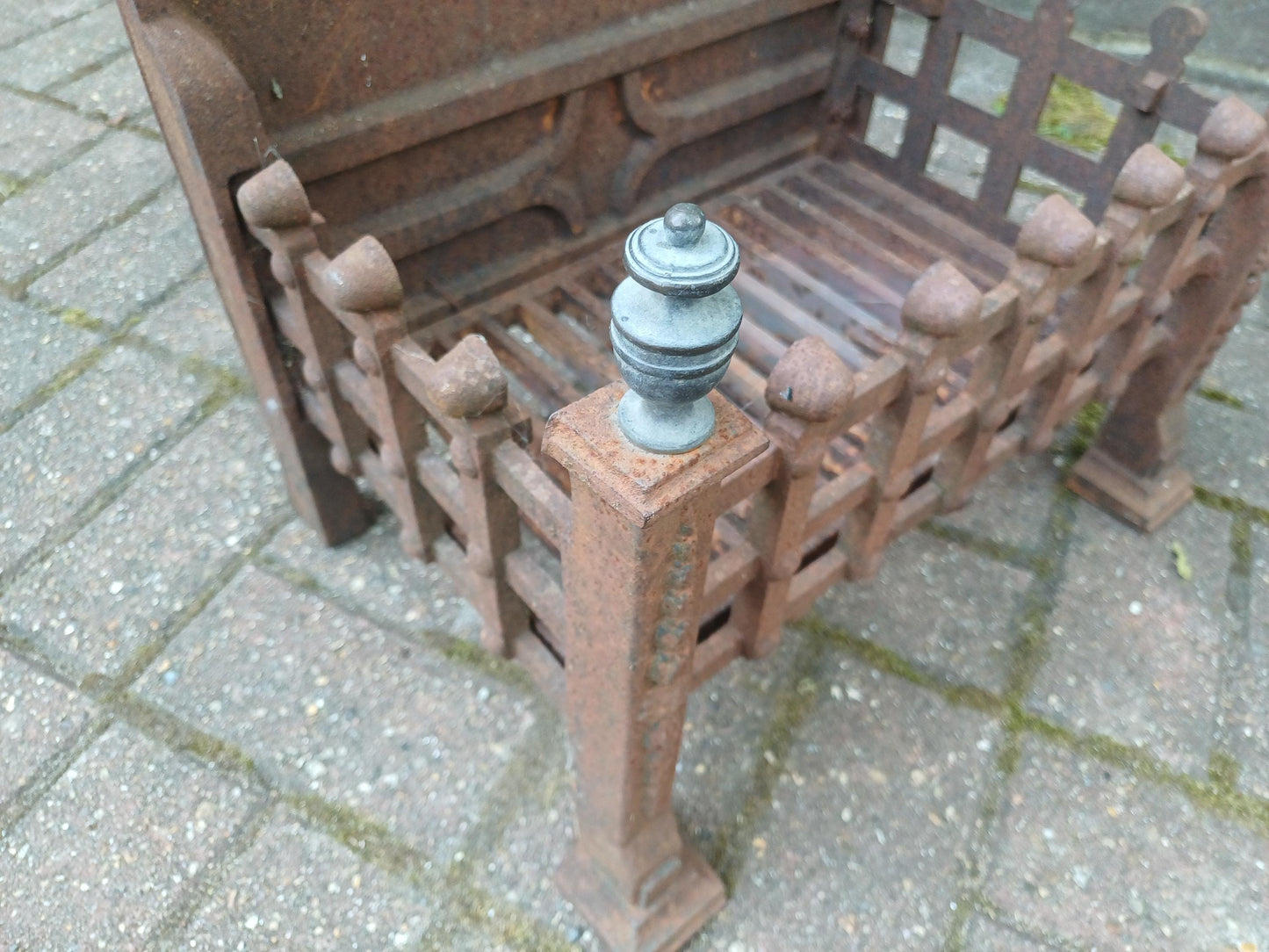 Antique Cast Iron Fire Grate 19th Century Fireplace Insert Rustic Iron Fire Basket with Lion Motif Vintage Hearth Decor FREE HAND Delivery
