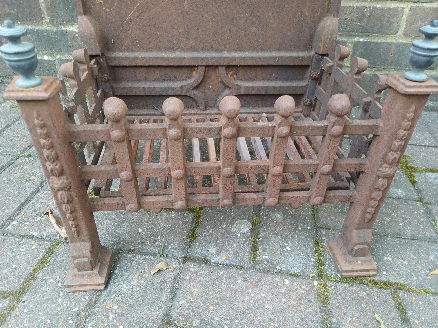Antique Cast Iron Fire Grate 19th Century Fireplace Insert Rustic Iron Fire Basket with Lion Motif Vintage Hearth Decor FREE HAND Delivery