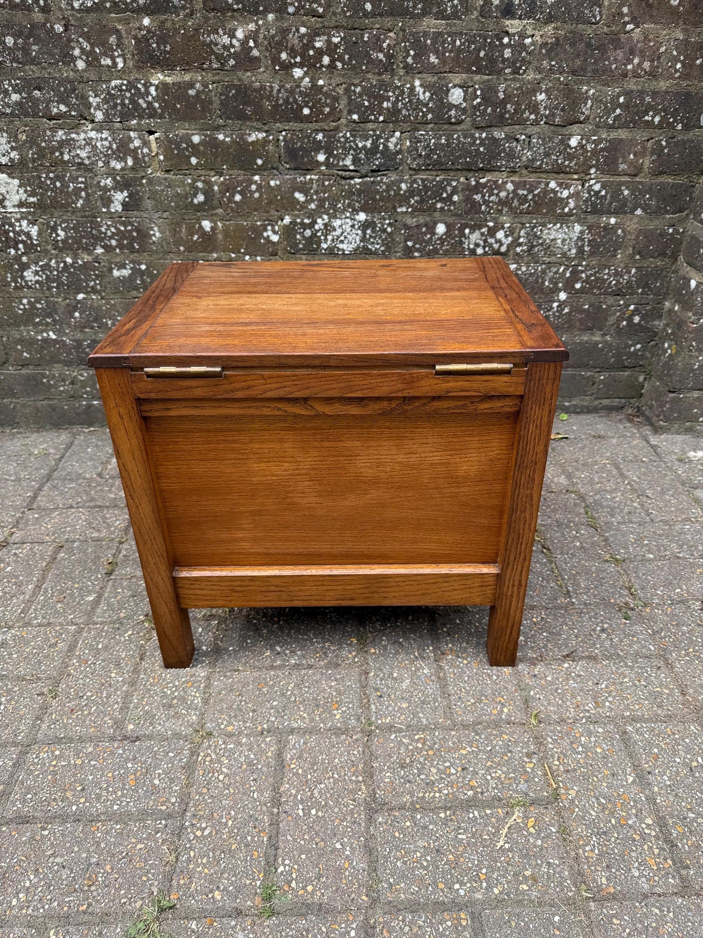 Vintage 1940s Oak Wooden Storage Box – Signed & Dated 1947 - early mid century design, lovely simple lines, toy box, vintage storage box