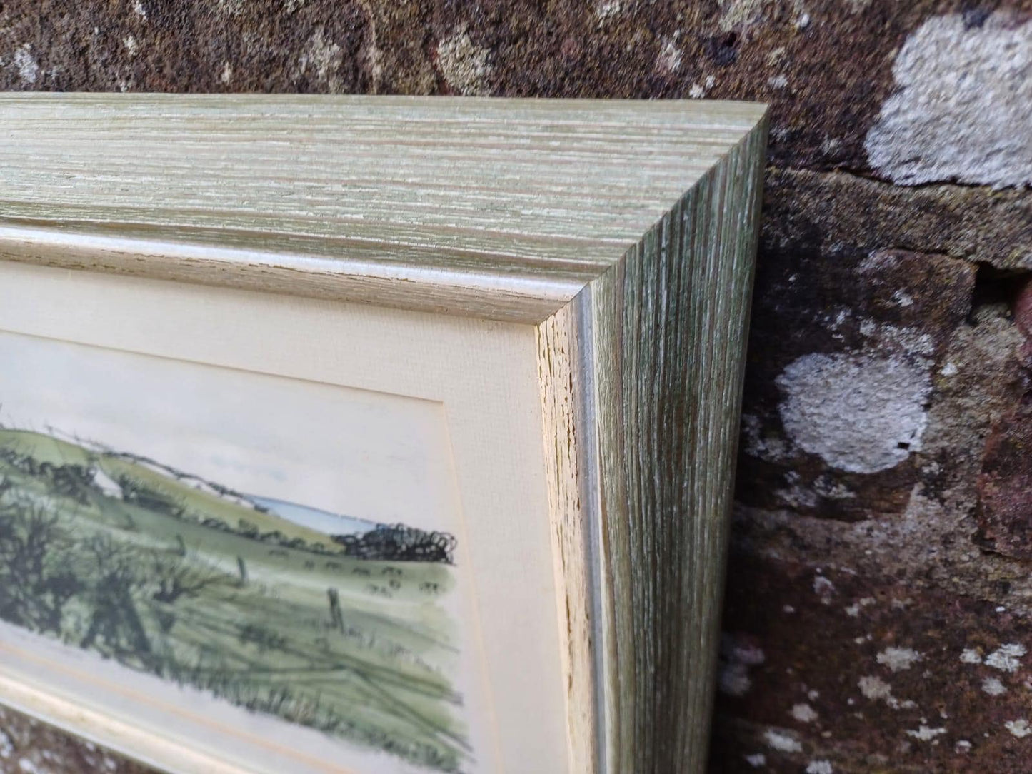 Vintage Signed Lithograph of Beachy Head, South Downs, Sussex by Robert Taverner (1920-2004), Coastal Landscape Framed English Seaside Art