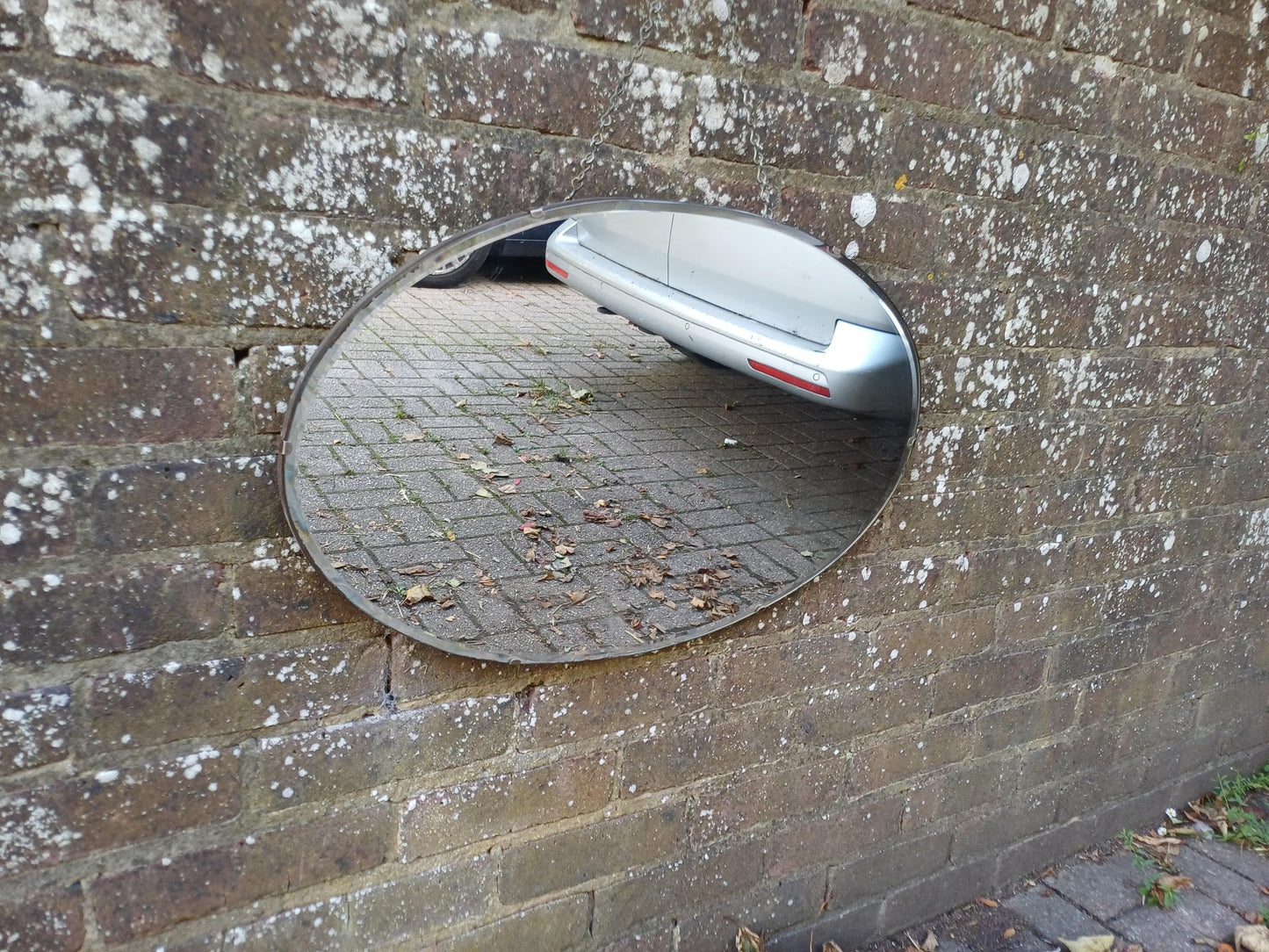 Vintage 1950s Retro Large Oval Frameless Wall Mirror 63.5x40cm with Chrome Clasps, Bevelled Glass Mid Century Decorative Home Decor