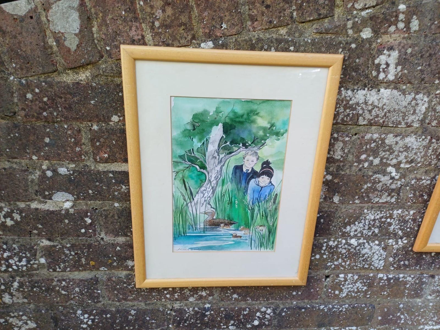 Original watercolour illustrations by Alma Dowle for children's author Oliver Eade, signed paintings, storybook, nursery Art, Moon Rabbit