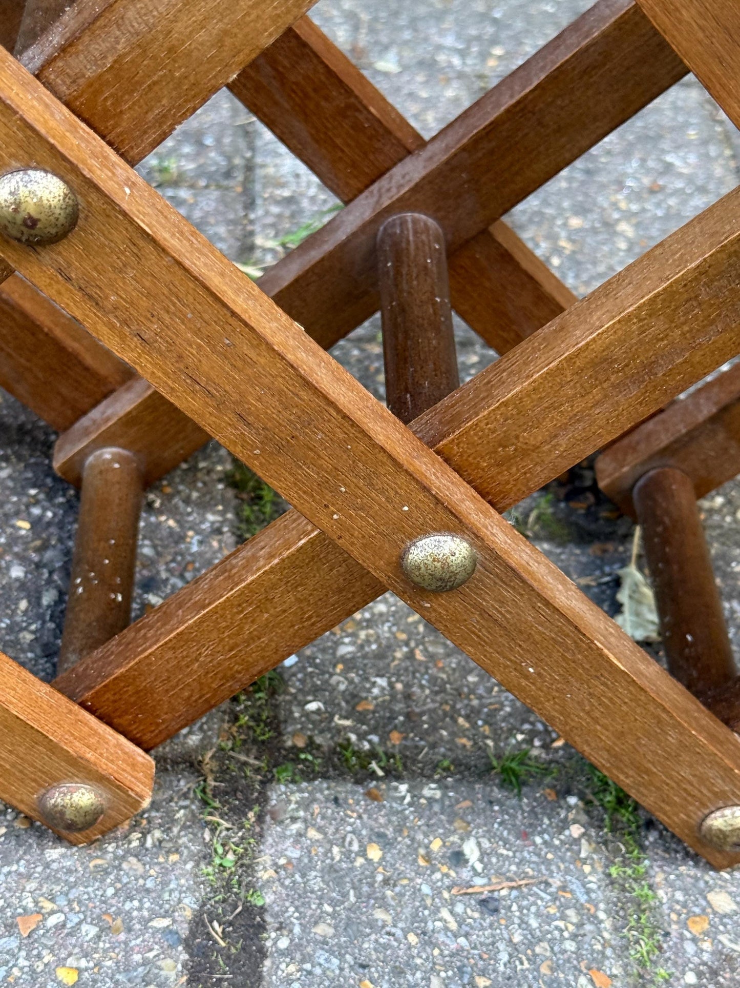 Vintage Folding Wooden Wine Rack, Retro 1970s–1980s, Expandable Mid Century Style Wine Storage