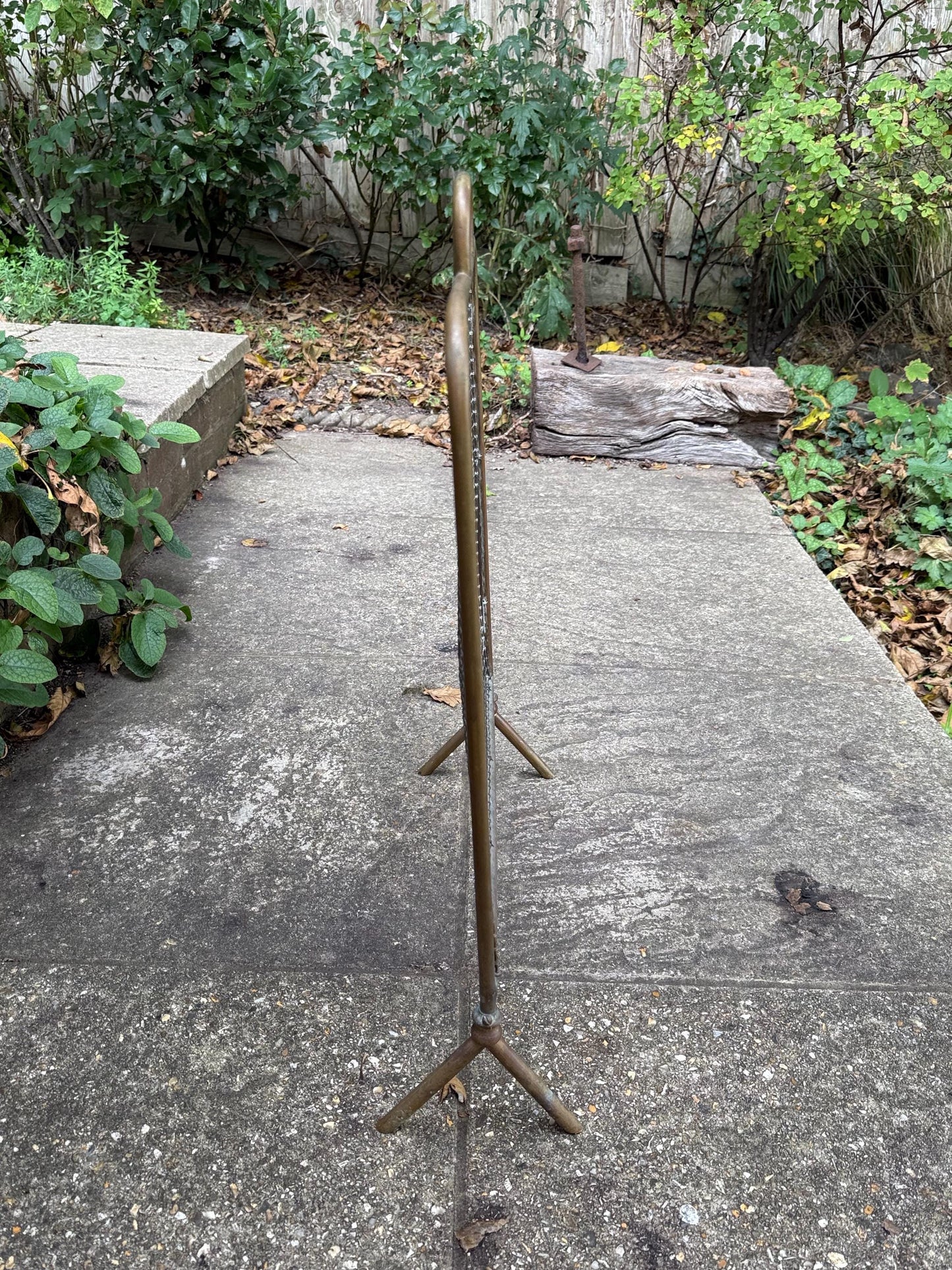 Antique brass mesh fire screen, spark guard, vintage fire screen - small fire screen, spark guar