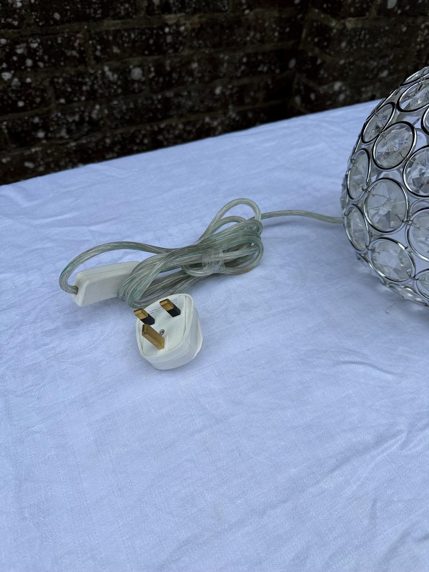 Vintage Crystal Globe Lamp, Chrome & Glass Orb Table Lamp with Faceted Crystal Discs, Retro Glam Lighting, Laura Ashley Store lamp