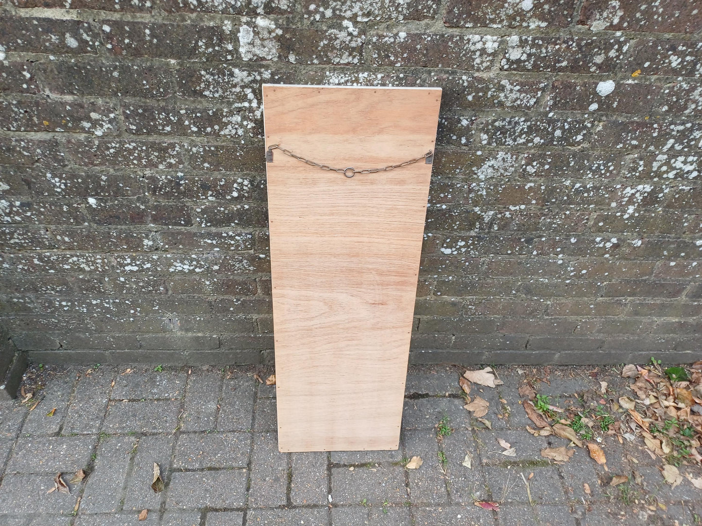 Vintage 1950s/60s Rectangular Wall Mirror – Cream Gesso Frame, Bevelled Glass, Mid Century Shabby Chic Hall or Bedroom Decor