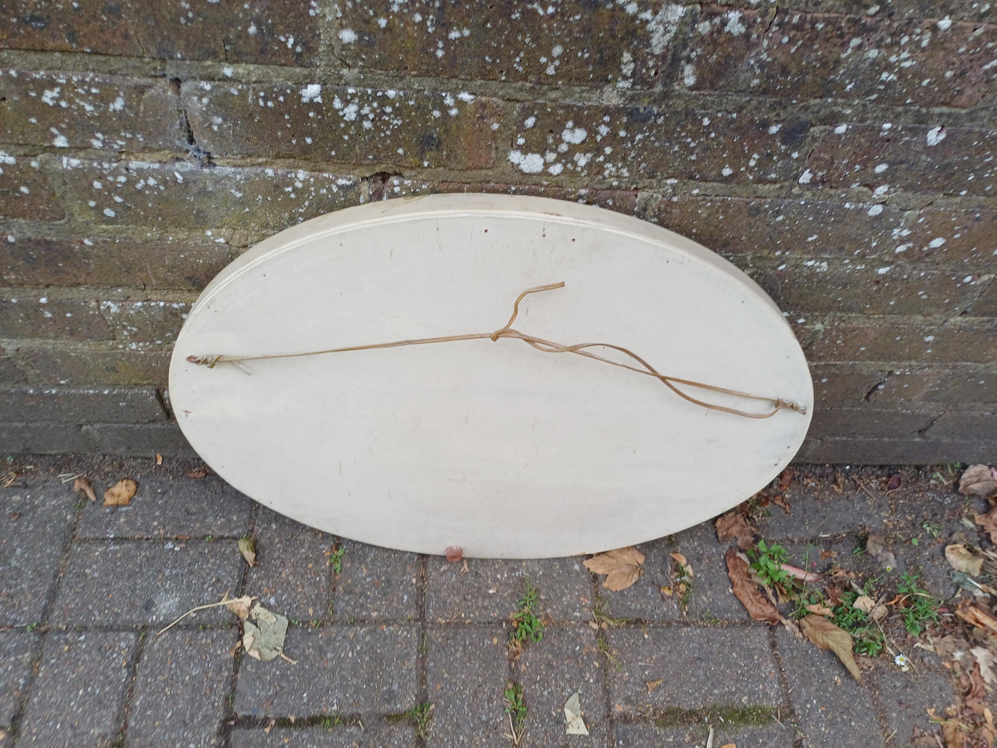 1930s Oval Cream & Gold Gilt Wall Mirror – Vintage Bevelled Glass Mirror, Antique French Cottagecore Shabby Chic Home Decor