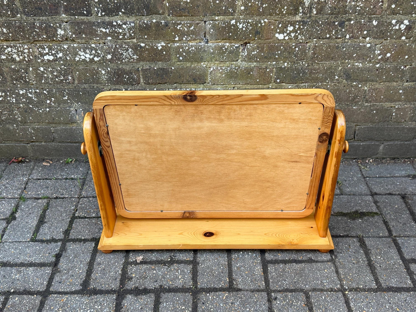 Large and Wide Vintage Pine Dressing Table Mirror, 1980s Scandi Country Vanity Mirror, Rustic Mirror Solid Pine, Retro Decor