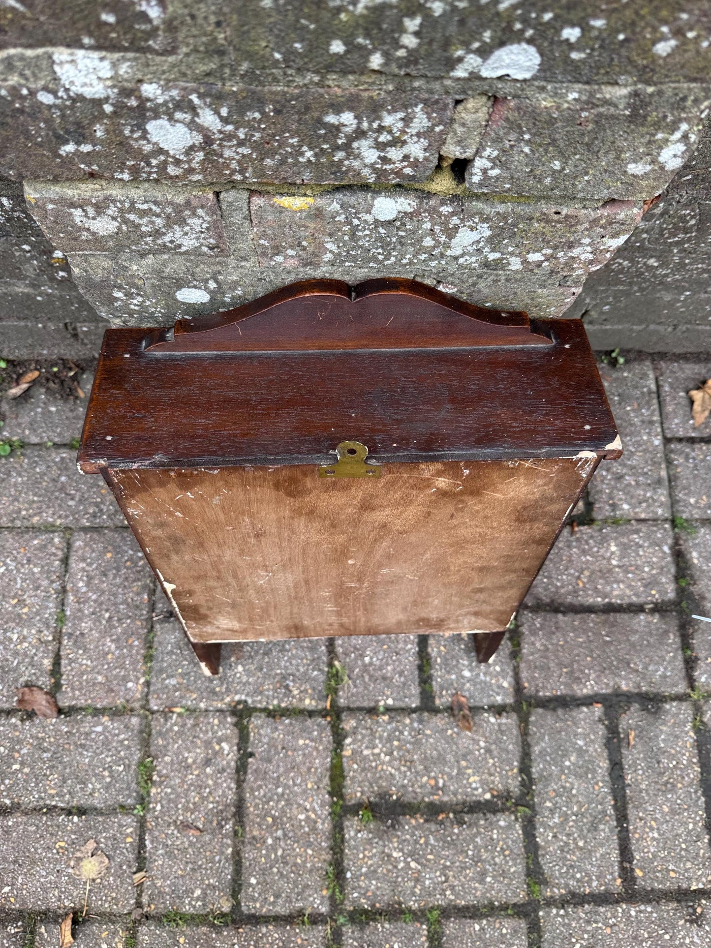 Antique 1910s/20s Art Nouveau Inlaid Wall Cupboard / Bedside Cabinet – Mahogany & Marquetry Design