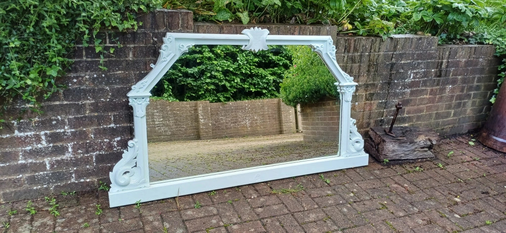 Upcycling Project. Enormous Vintage Victorian Painted Mahogany Over Mantel Mirror. When and When Not to Upcycle Old Furniture