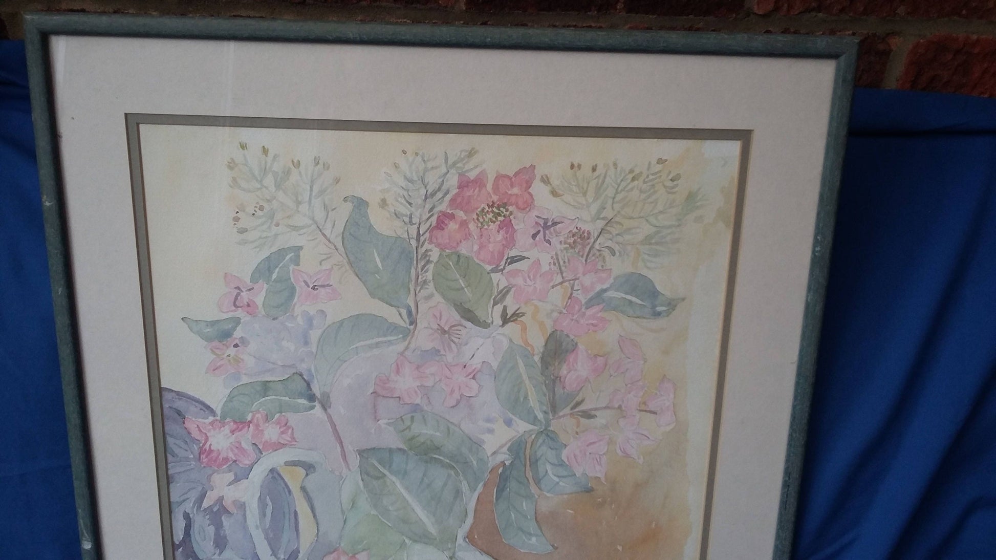 Large Vintage Floral Flowers Watercolour Hydrangers and Still Life Signed Eileen Cruttenden