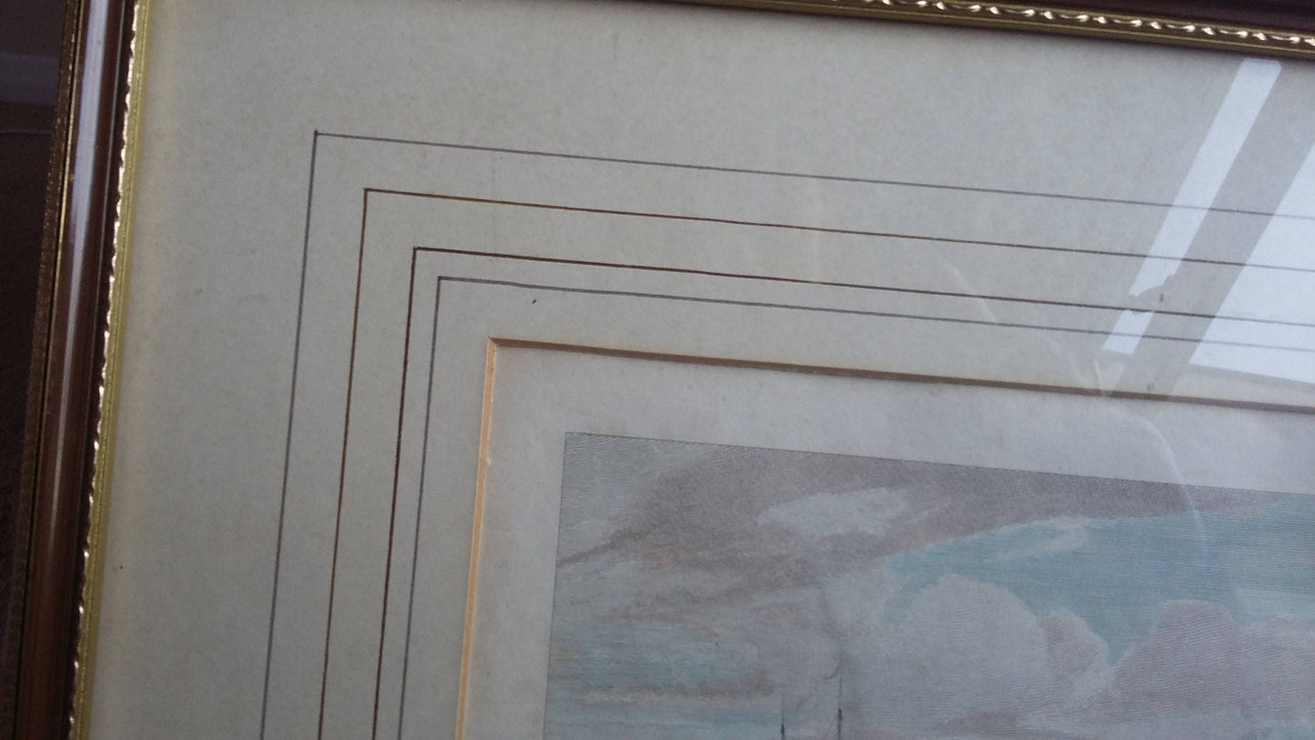 Vintage Pair of Nautical Sea Prints Erith & Belvidere Northfleet.