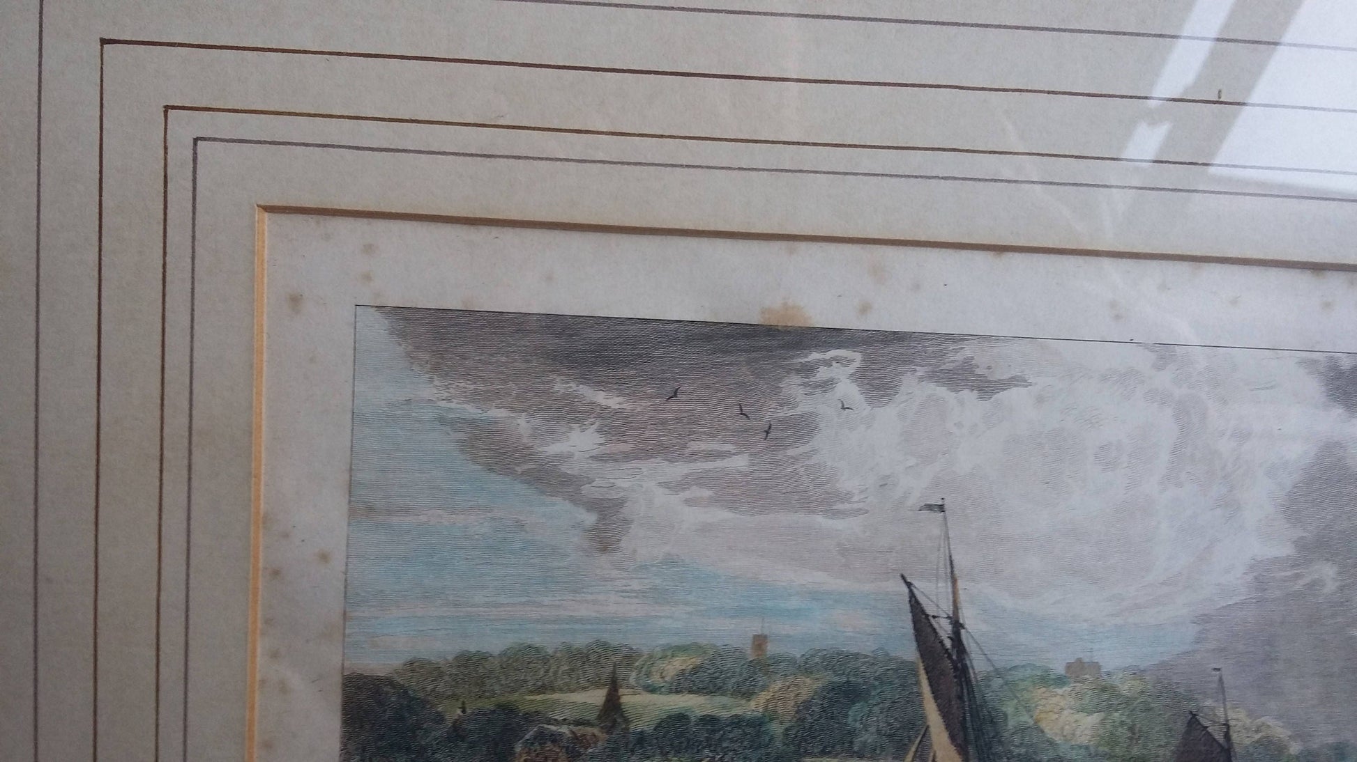 Vintage Pair of Nautical Sea Prints Erith & Belvidere Northfleet.