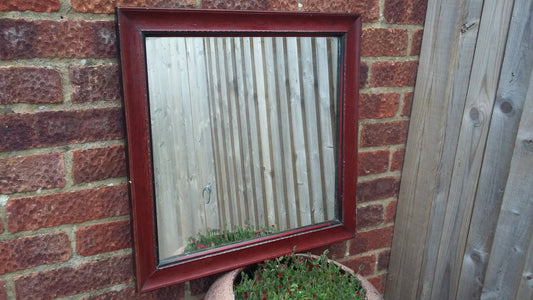 Large Dark Maroon Crimson Vintage Wall Mirror