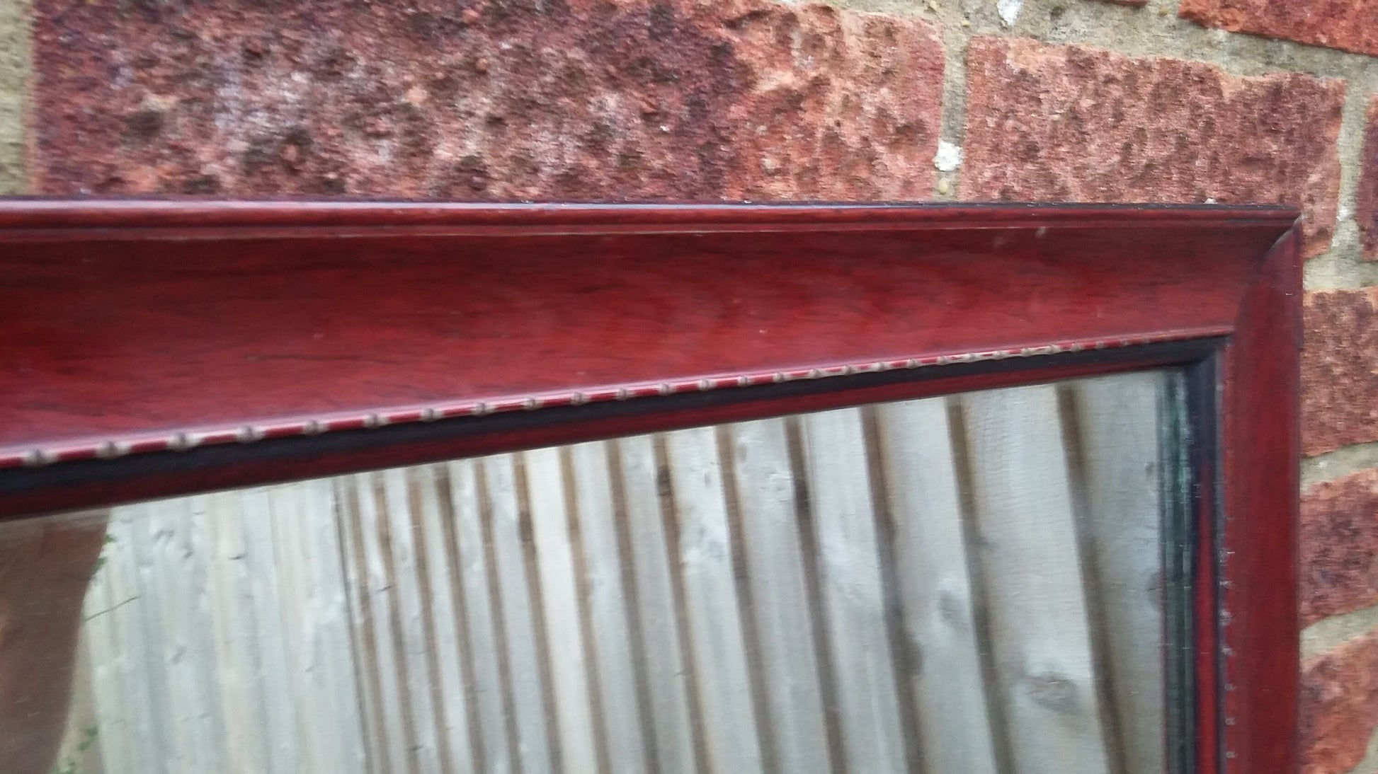 Large Dark Maroon Crimson Vintage Wall Mirror