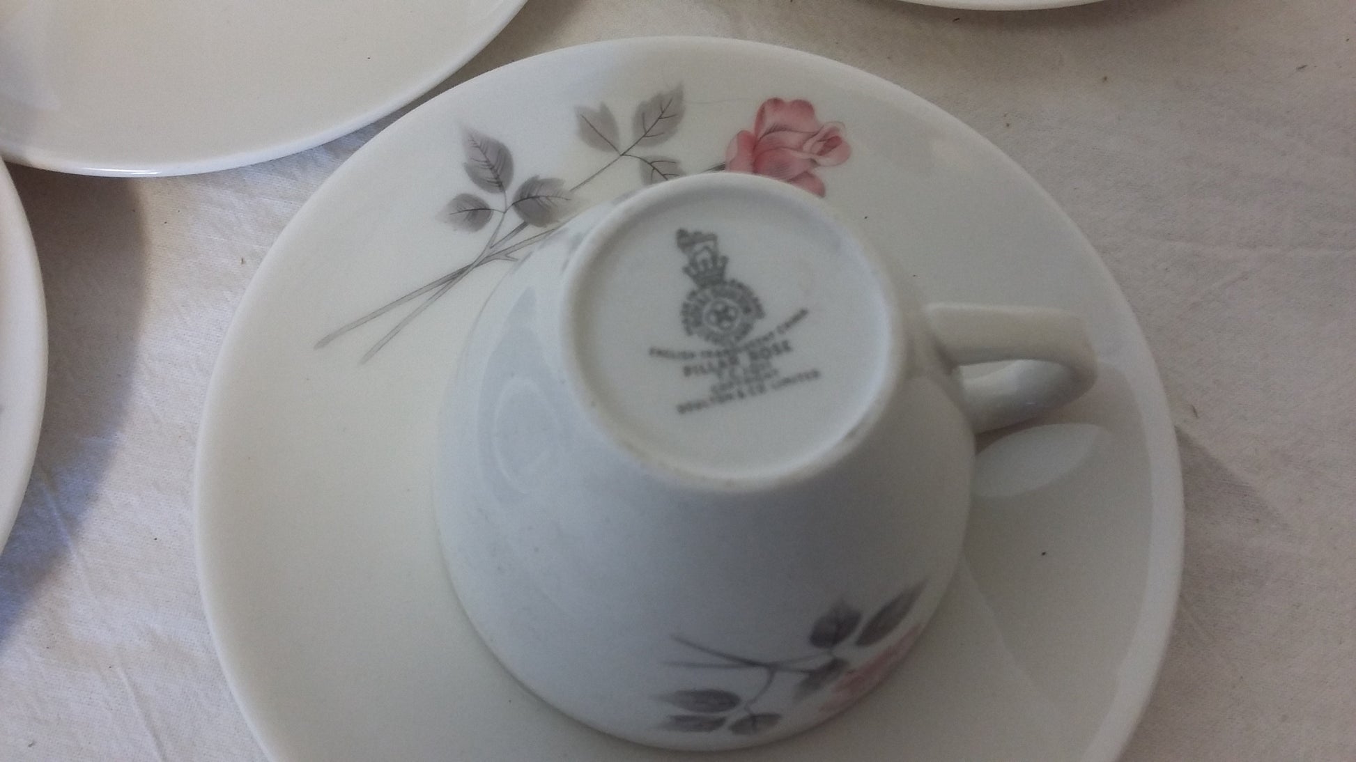 Vintage Royal Doulton ‘Pillar Rose’ Pink Rose Bone China