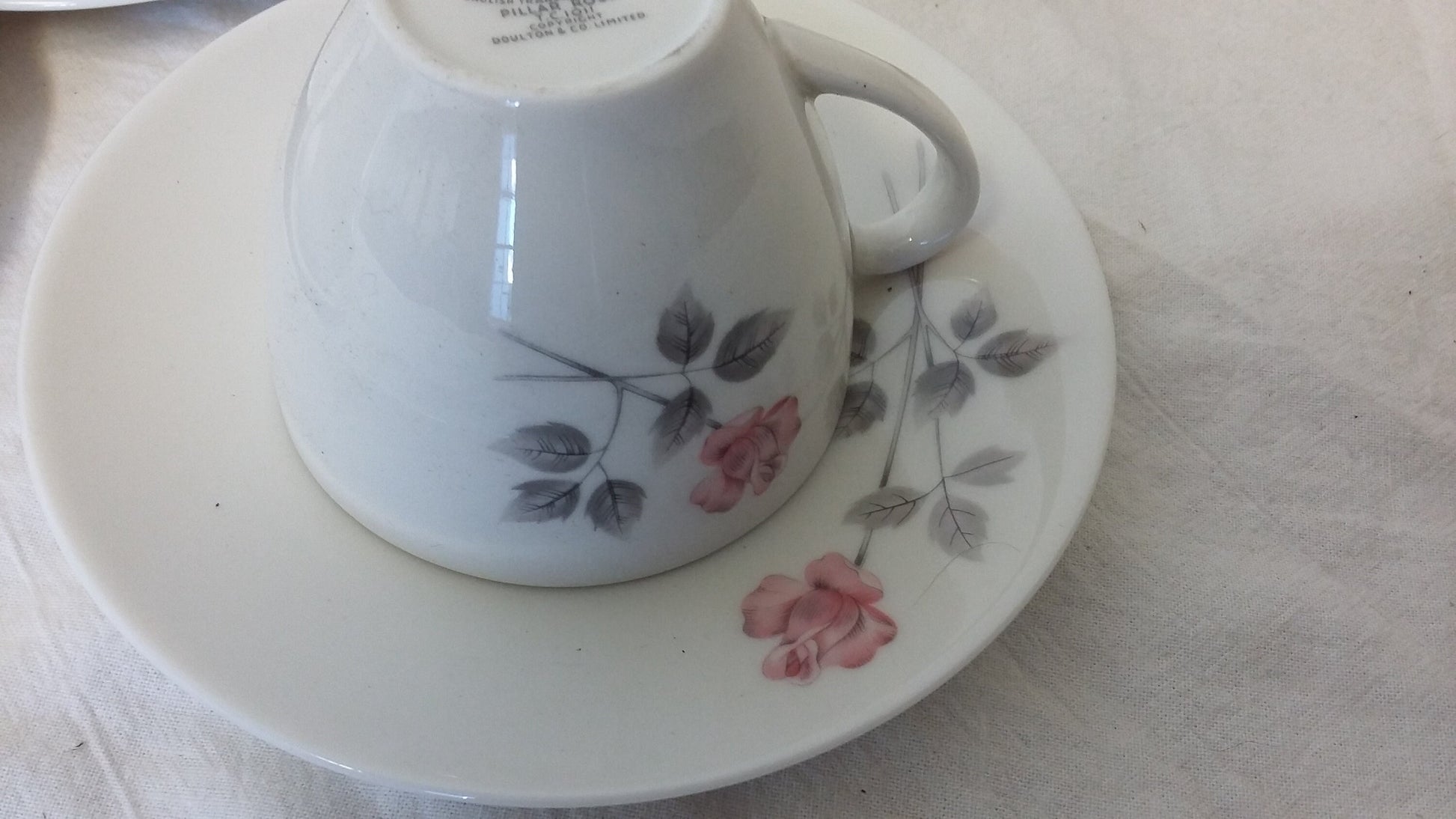Vintage Royal Doulton ‘Pillar Rose’ Pink Rose Bone China