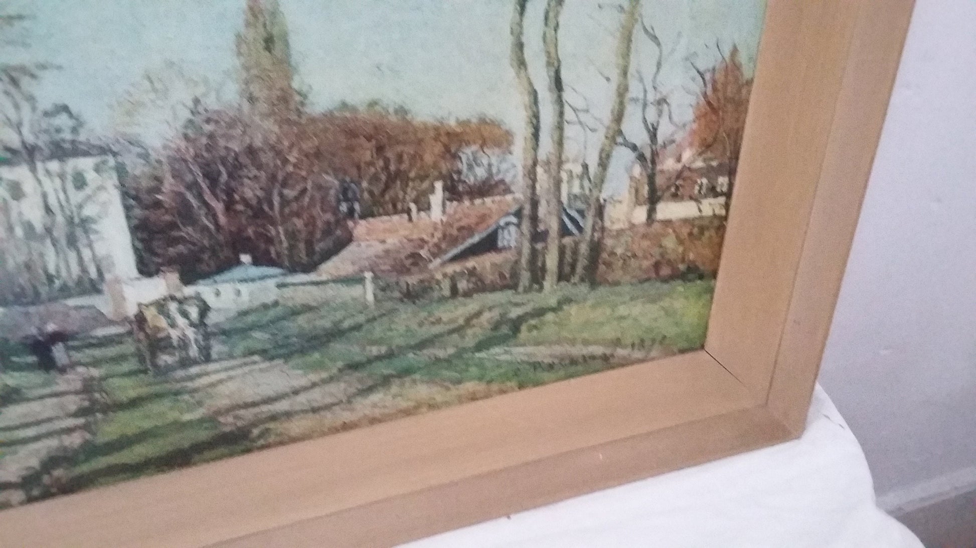 Very Large Vintage Pissaro 1960’s Print ‘The Edge of The Village’ Impressionism