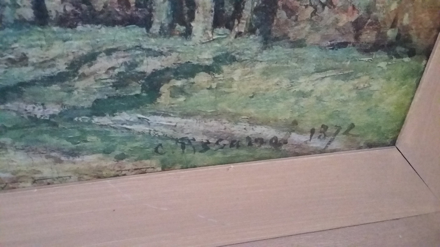 Very Large Vintage Pissaro 1960’s Print ‘The Edge of The Village’ Impressionism