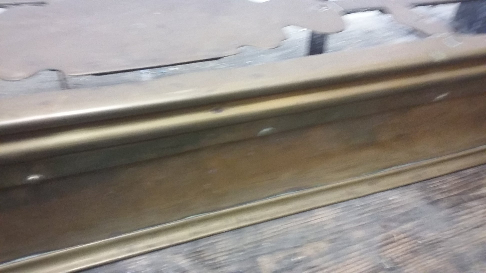 Vintage Heavy Brass Fender Fire Curb Fireplace.