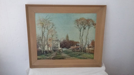Very Large Vintage Pissaro 1960’s Print ‘The Edge of The Village’ Impressionism