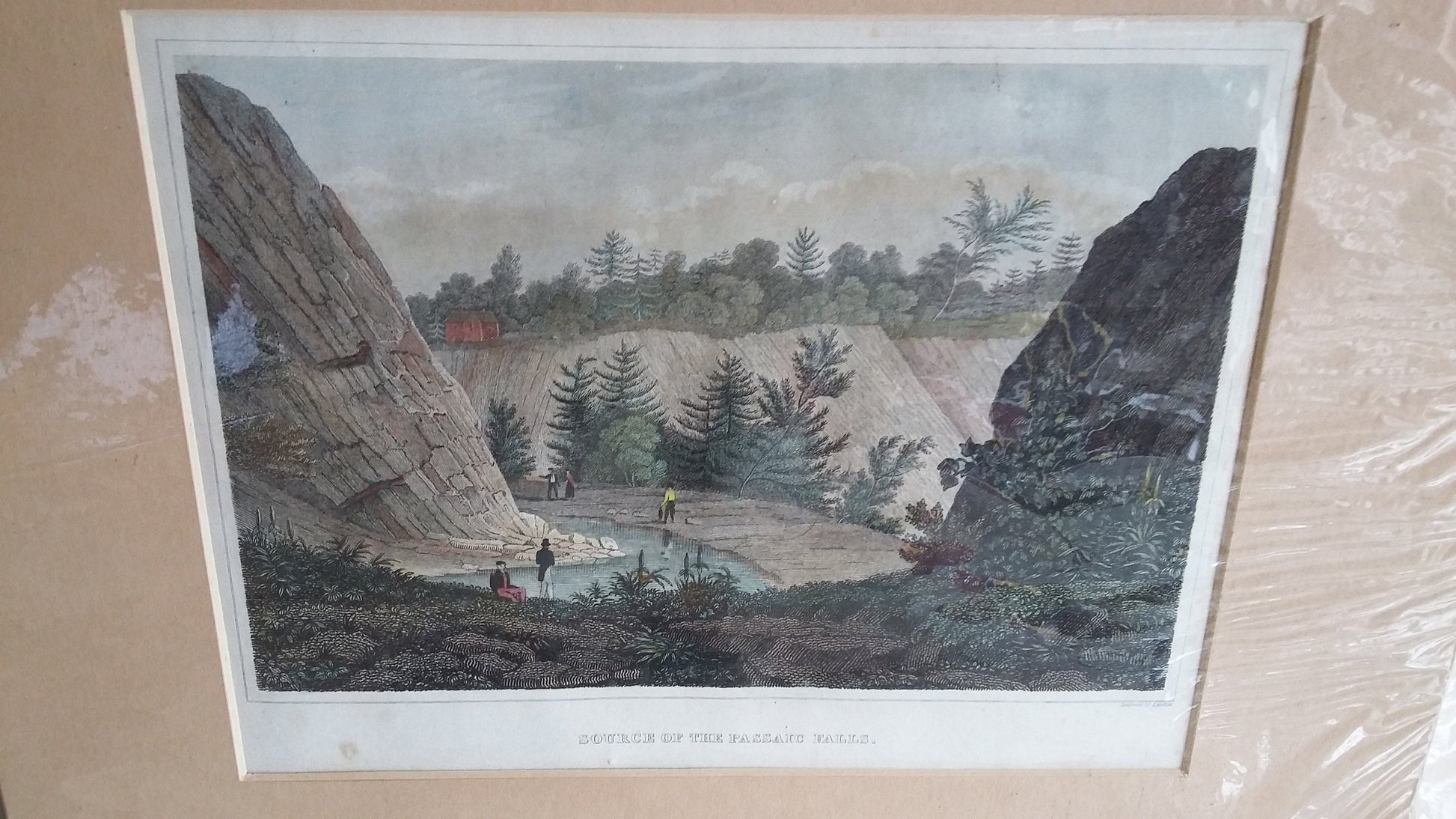 6 Vintage North American Prints Falls Water Bridge Engravings Colour