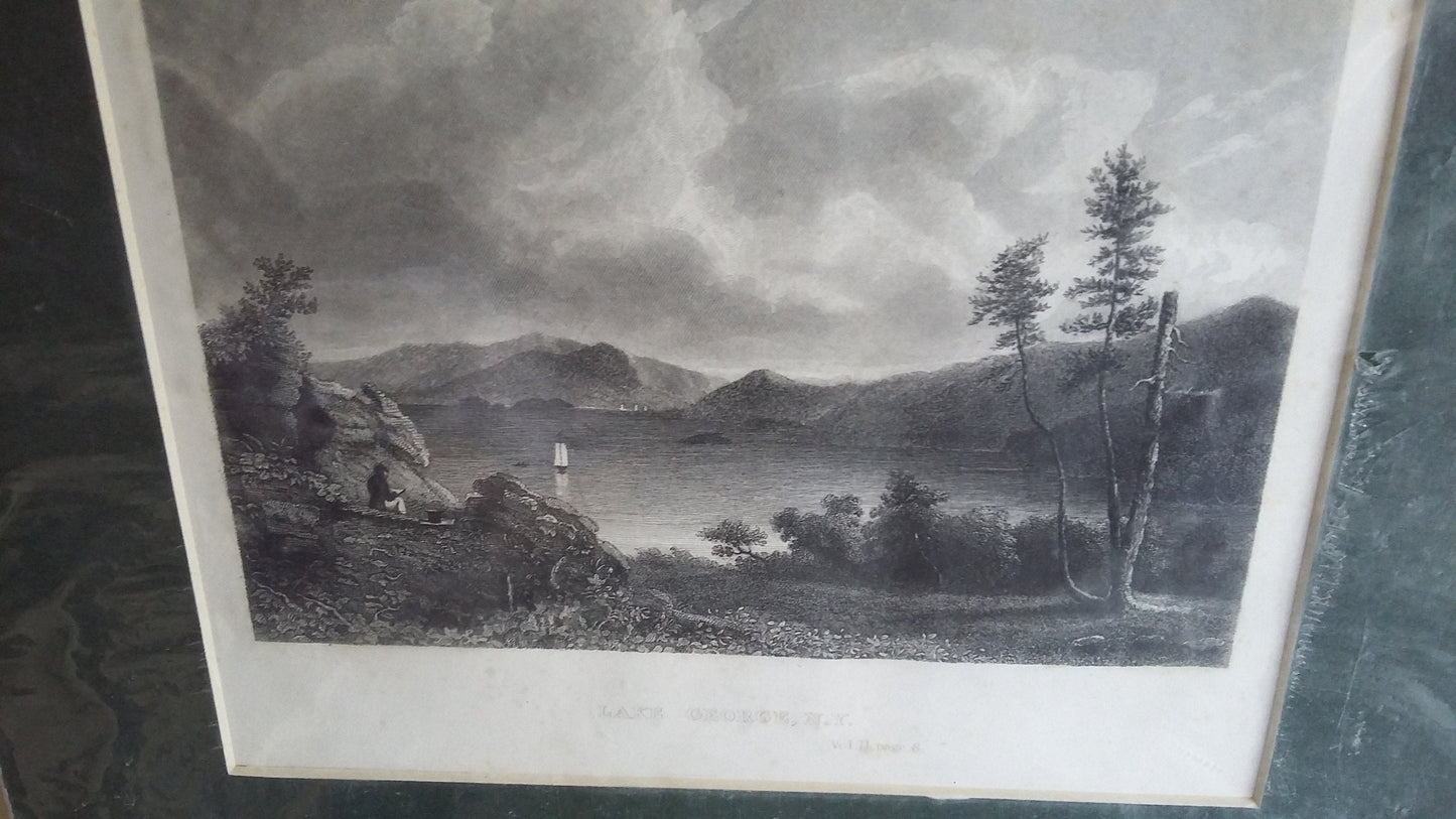 12 Vintage North American Prints Architecture Buildings Lake River Water Bridge Engravings Colour incl New York Philadelphia