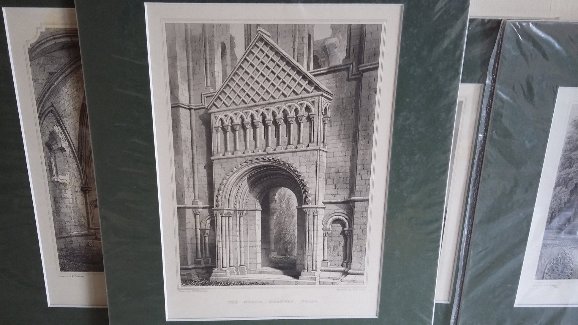 Large Genuine Vintage Mounted Engraved Prints Architecture Castle Chapel Church Cathedral Places of Interest Scotland